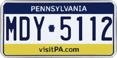 PA license plate MDY5112