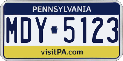 PA license plate MDY5123