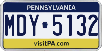 PA license plate MDY5132