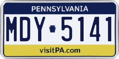 PA license plate MDY5141
