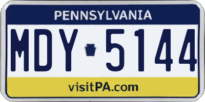 PA license plate MDY5144