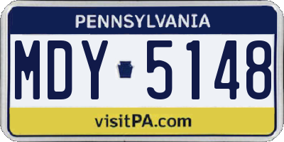 PA license plate MDY5148