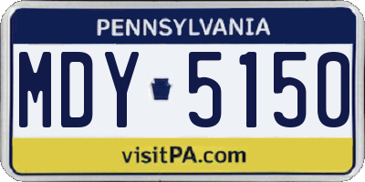 PA license plate MDY5150