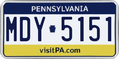 PA license plate MDY5151