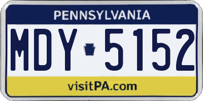 PA license plate MDY5152