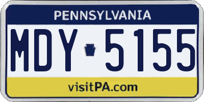 PA license plate MDY5155