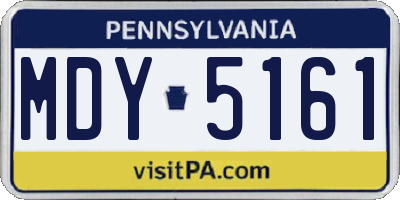 PA license plate MDY5161
