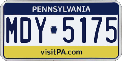 PA license plate MDY5175