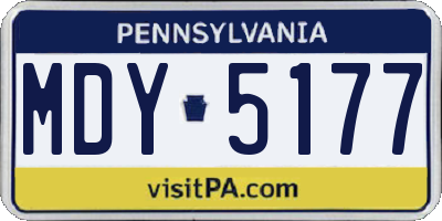 PA license plate MDY5177