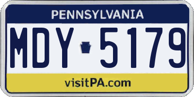 PA license plate MDY5179