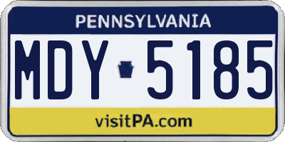 PA license plate MDY5185