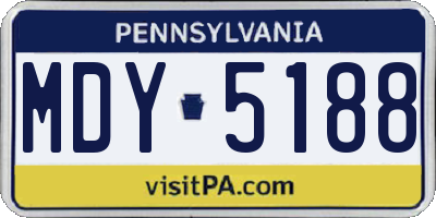 PA license plate MDY5188