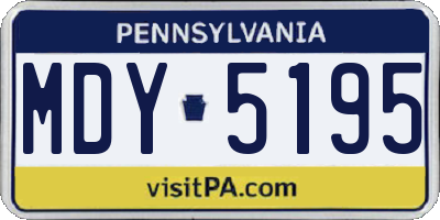 PA license plate MDY5195