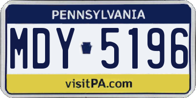 PA license plate MDY5196