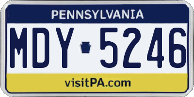 PA license plate MDY5246