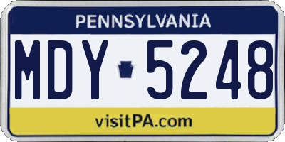 PA license plate MDY5248