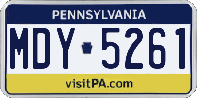 PA license plate MDY5261