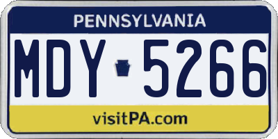 PA license plate MDY5266