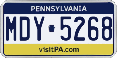 PA license plate MDY5268