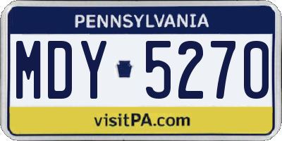 PA license plate MDY5270