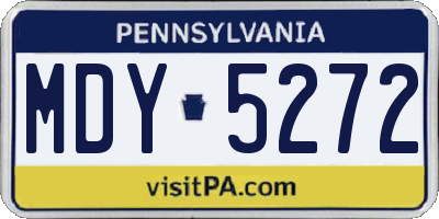 PA license plate MDY5272
