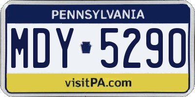 PA license plate MDY5290