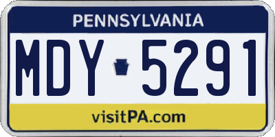 PA license plate MDY5291