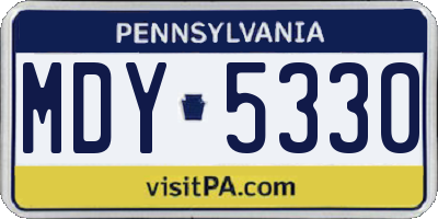 PA license plate MDY5330