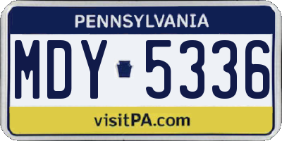 PA license plate MDY5336