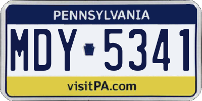 PA license plate MDY5341