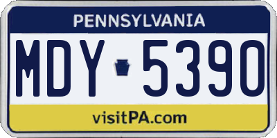 PA license plate MDY5390