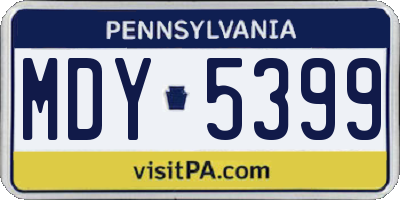 PA license plate MDY5399