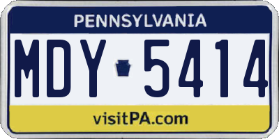 PA license plate MDY5414