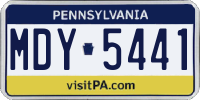 PA license plate MDY5441