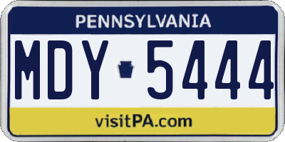PA license plate MDY5444