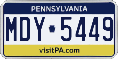 PA license plate MDY5449