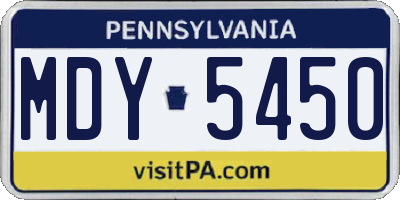 PA license plate MDY5450