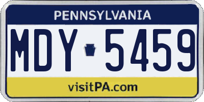 PA license plate MDY5459