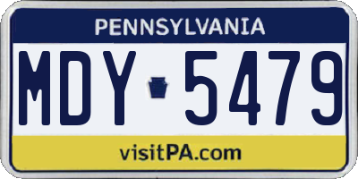 PA license plate MDY5479
