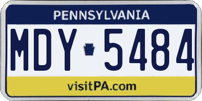 PA license plate MDY5484