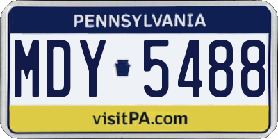 PA license plate MDY5488