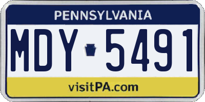 PA license plate MDY5491