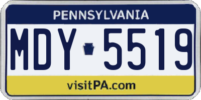 PA license plate MDY5519