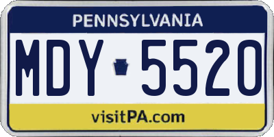 PA license plate MDY5520