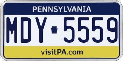 PA license plate MDY5559