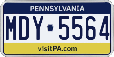 PA license plate MDY5564
