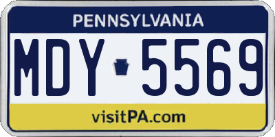PA license plate MDY5569