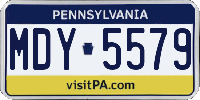 PA license plate MDY5579