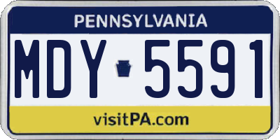 PA license plate MDY5591