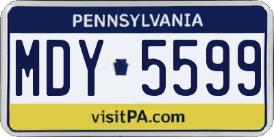 PA license plate MDY5599